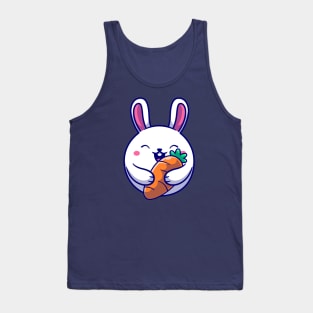 Cute Rabbit Holding Carrot Cartoon Tank Top